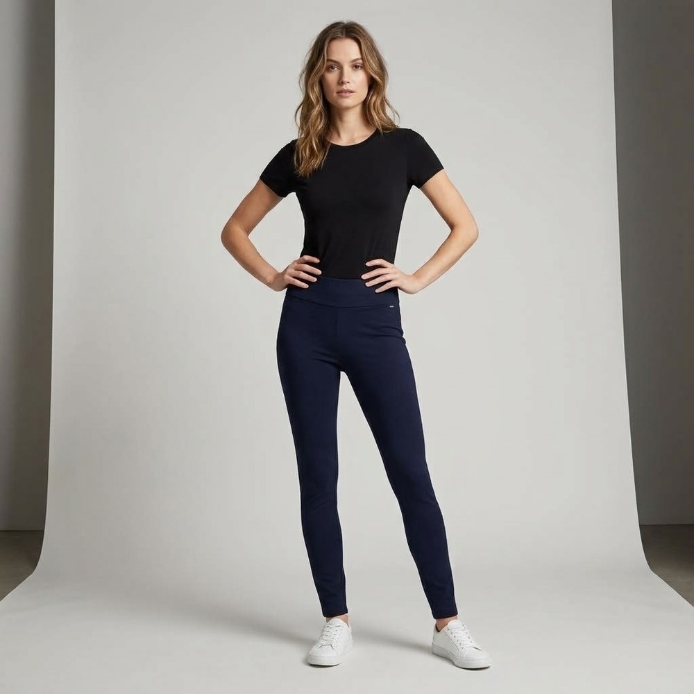 Tommy Hilfiger Pants Women 6 Navy Blue Slim Pull On Ponte T7FK0325